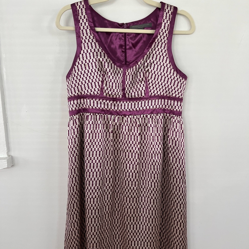 Proenza Schouler 100% Silk purple and white fully lined Dress Size 9